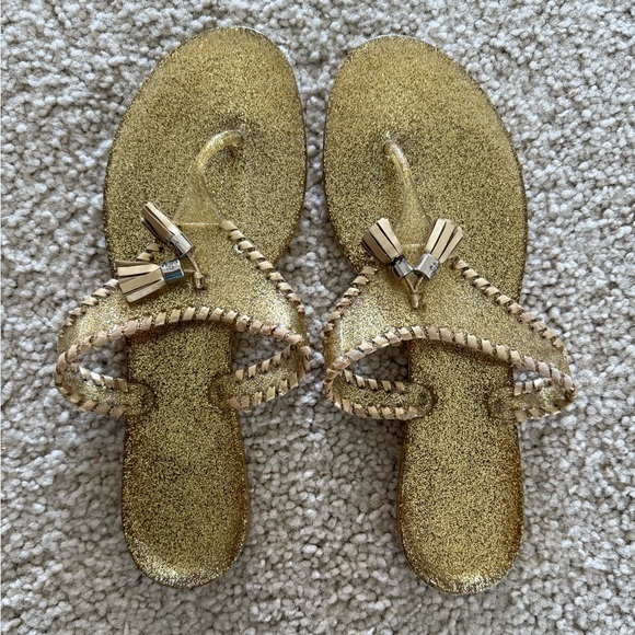 Jack Rogers Alana gold jelly glitter women’s sandals size 10 - Picture 1 of 4